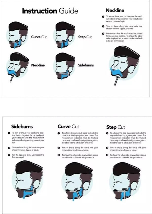 Beard Shaping Tool Template | Beard Shaper Tool Plus Comb - Image 4