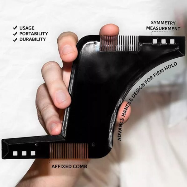 Beard Shaping Tool Template | Beard Shaper Tool Plus Comb - Image 2