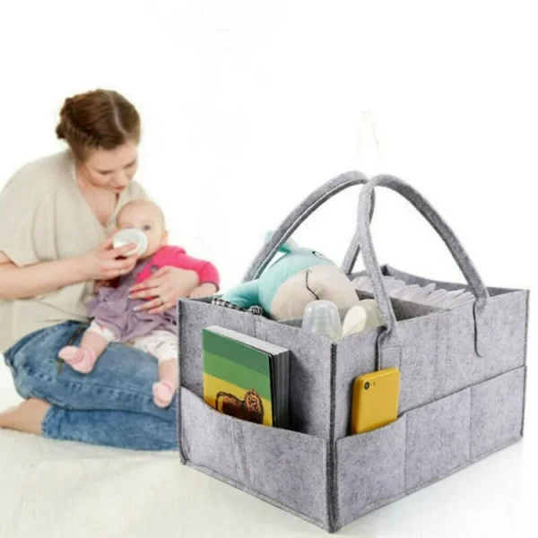 Foldable Baby Diaper Caddy Organizer – Portable Storage Basket - Image 6