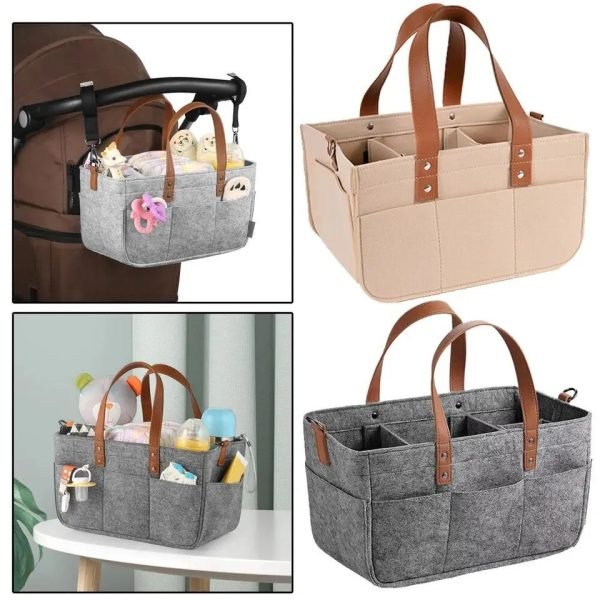 Foldable Baby Diaper Caddy Organizer – Portable Storage Basket - Image 3