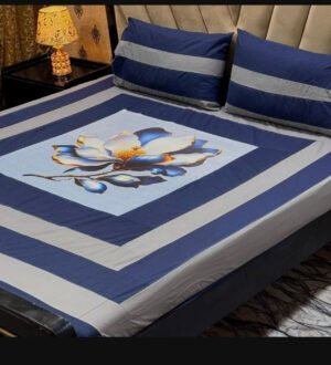 3 Pcs Cotton Sotton Patchwork Double Bedsheet